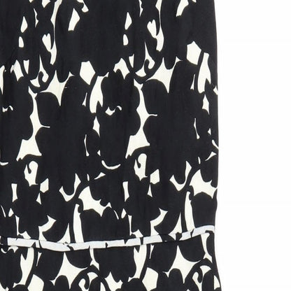 Betty Jackson Black Womens Black Floral  A-Line  Size 8