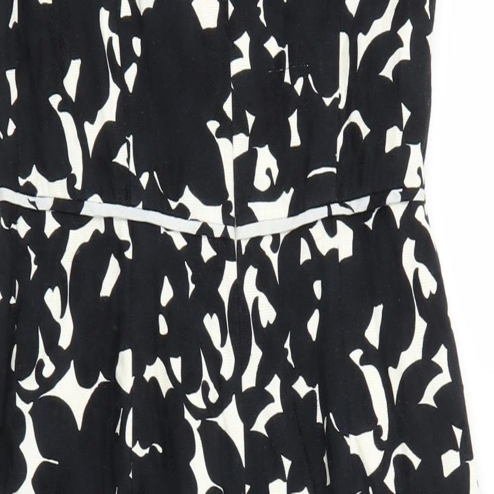 Betty Jackson Black Womens Black Floral  A-Line  Size 8