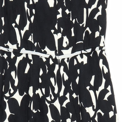 Betty Jackson Black Womens Black Floral  A-Line  Size 8