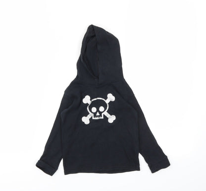 Preworn Boys Black Animal Print  Pullover Hoodie Size 2 Years