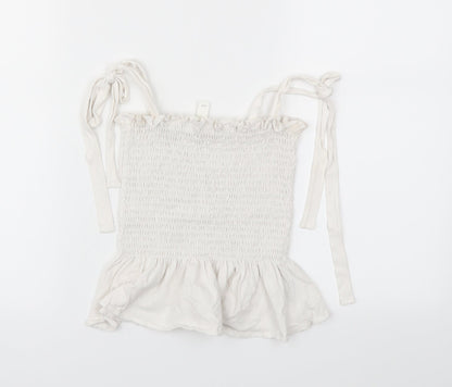 Womens UK Size XS H&M White Basic T-Shirt