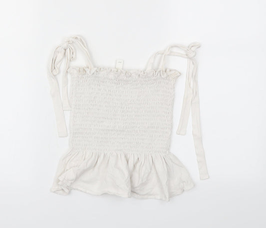 Womens UK Size XS H&M White Basic T-Shirt