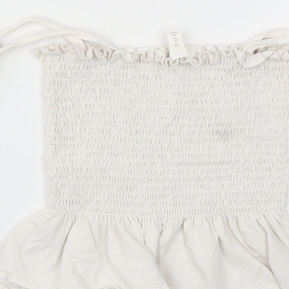 Womens UK Size XS H&M White Basic T-Shirt