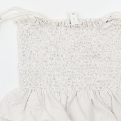 Womens UK Size XS H&M White Basic T-Shirt