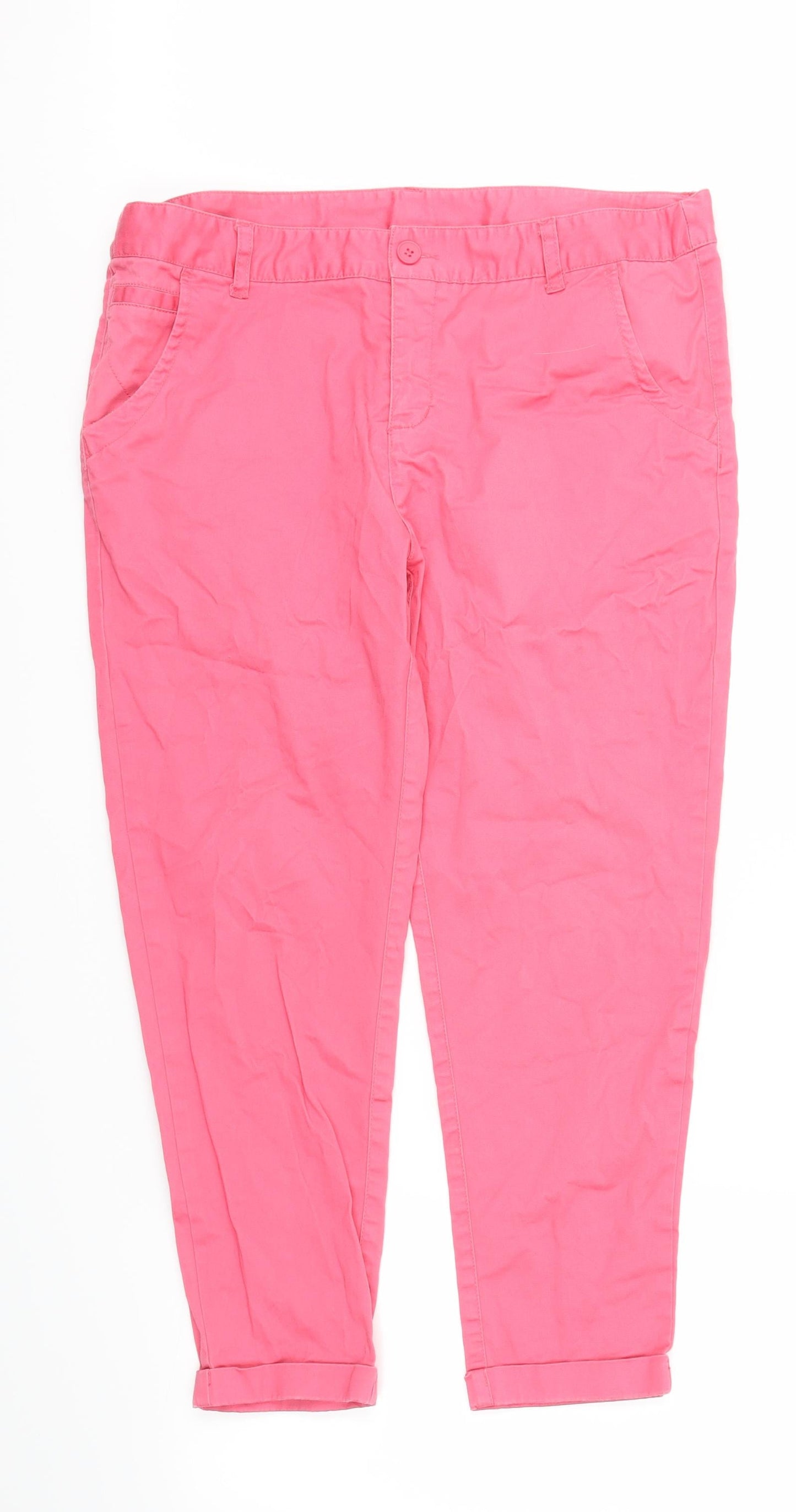 Womens UK Size 18 Preworn Regular Fit  Pink Trousers