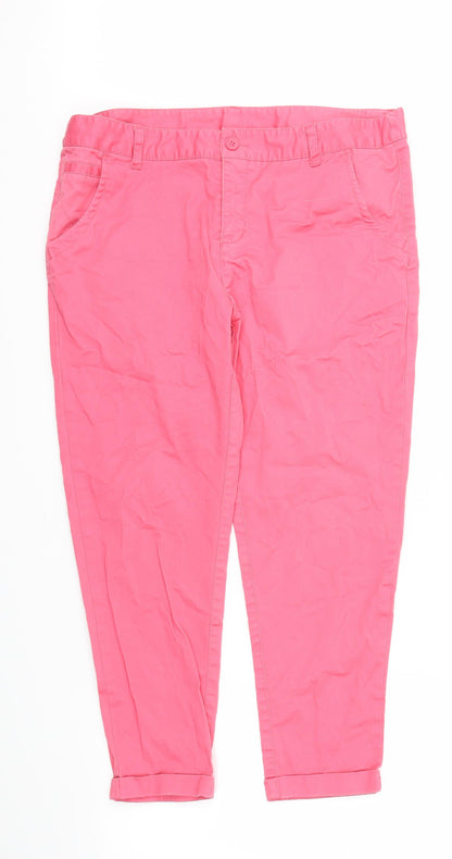 Womens UK Size 18 Preworn Regular Fit  Pink Trousers