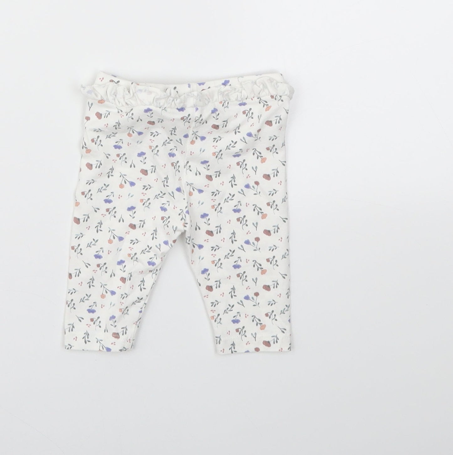 Matalan Girls Grey Floral  Capri Trousers Size 0-3 Months