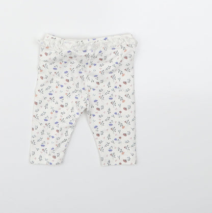 Matalan Girls Grey Floral  Capri Trousers Size 0-3 Months