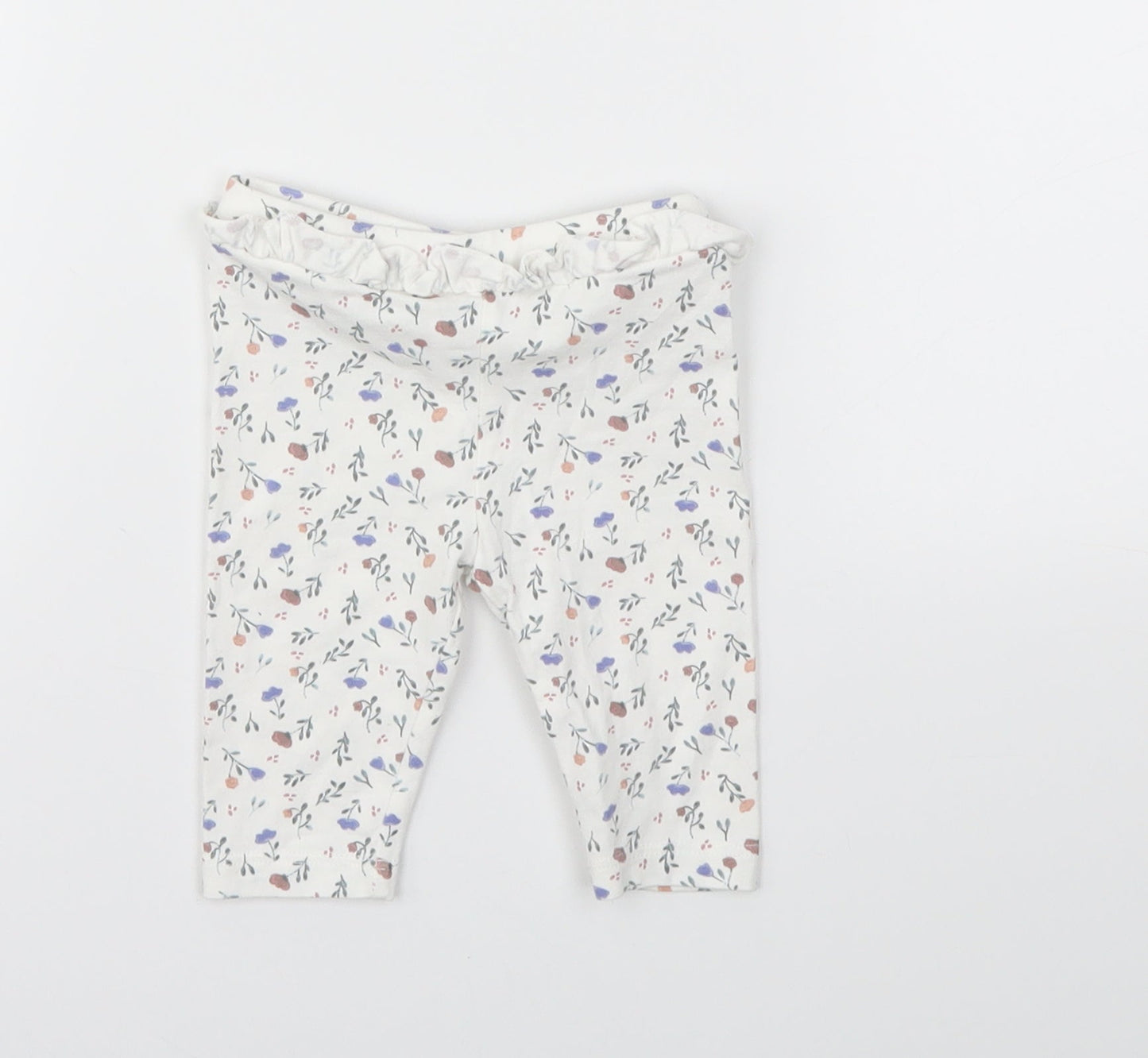 Matalan Girls Grey Floral  Capri Trousers Size 0-3 Months