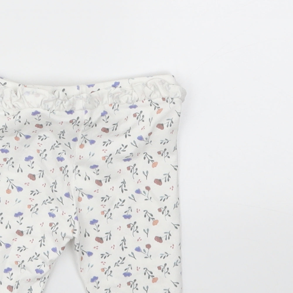 Matalan Girls Grey Floral  Capri Trousers Size 0-3 Months