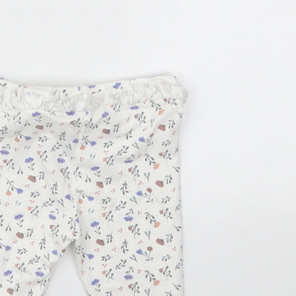Matalan Girls Grey Floral  Capri Trousers Size 0-3 Months