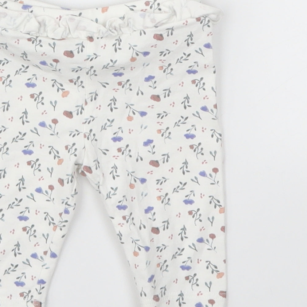 Matalan Girls Grey Floral  Capri Trousers Size 0-3 Months