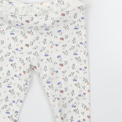 Matalan Girls Grey Floral  Capri Trousers Size 0-3 Months