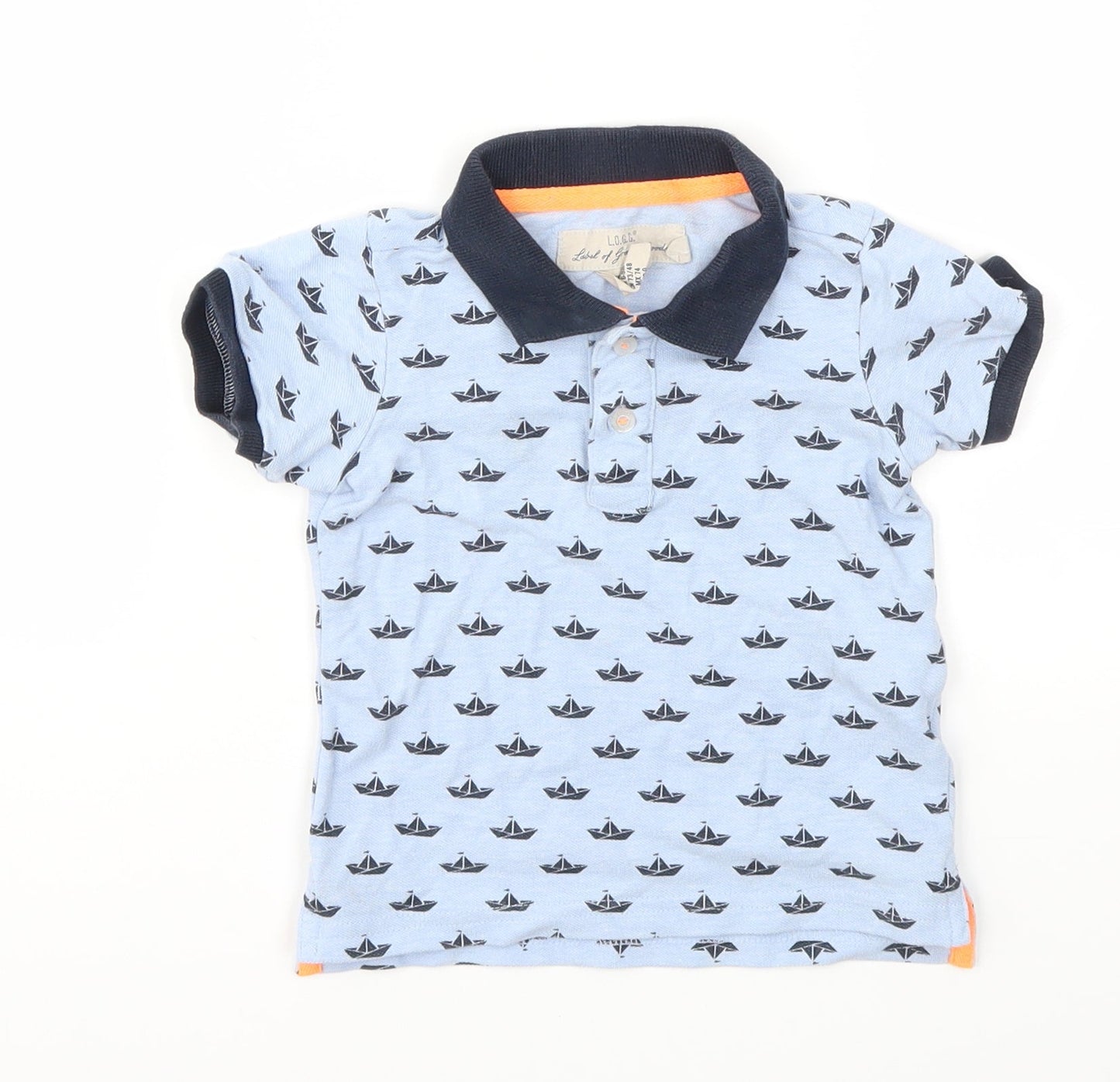 L.O.G.G Boys Blue   Basic T-Shirt Size 6-9 Months