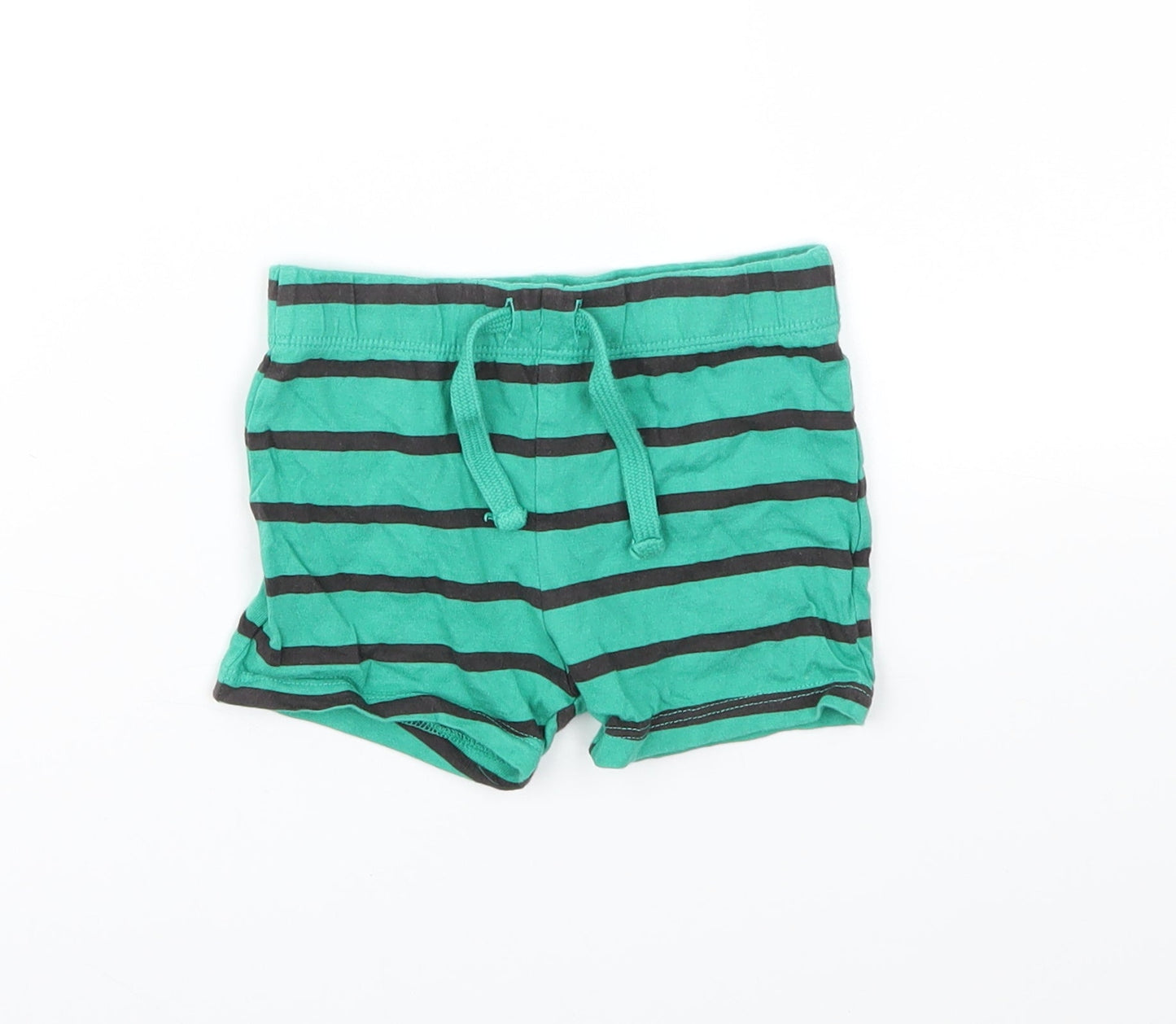 F&F Boys Green Striped  Capri Trousers Size 6-9 Months