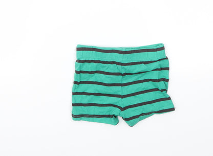 F&F Boys Green Striped  Capri Trousers Size 6-9 Months