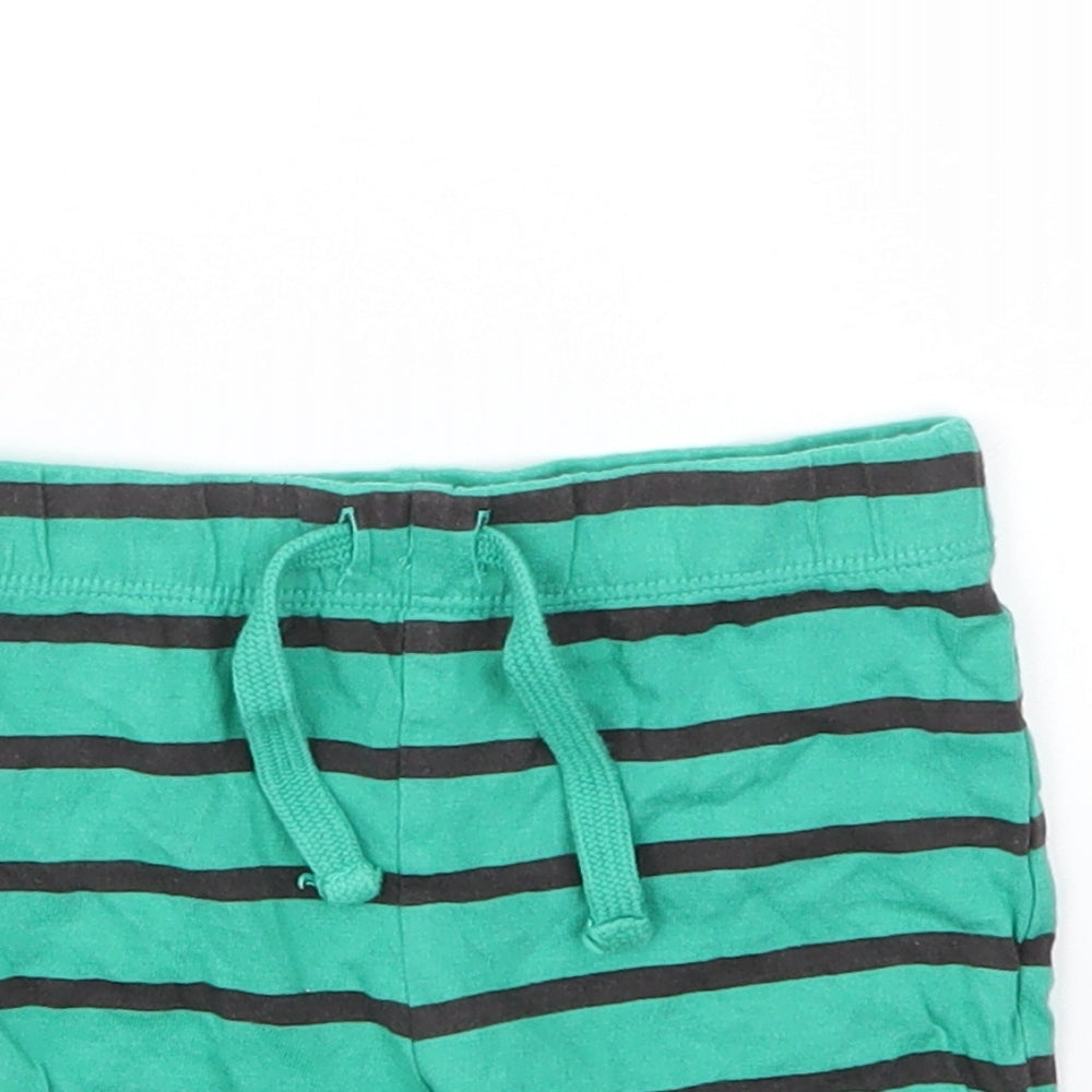 F&F Boys Green Striped  Capri Trousers Size 6-9 Months