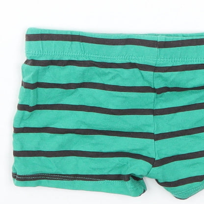 F&F Boys Green Striped  Capri Trousers Size 6-9 Months