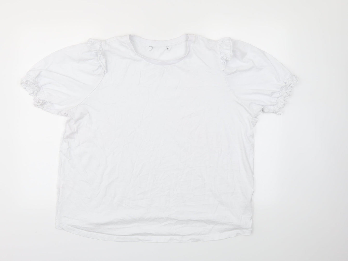 Womens UK Size 18 VERY White Basic T-Shirt