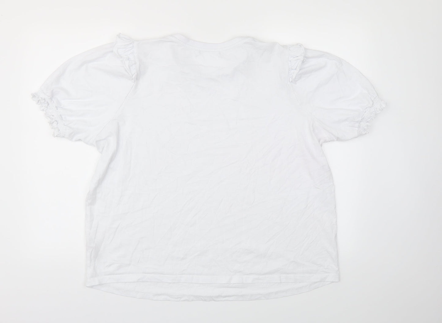 Womens UK Size 18 VERY White Basic T-Shirt