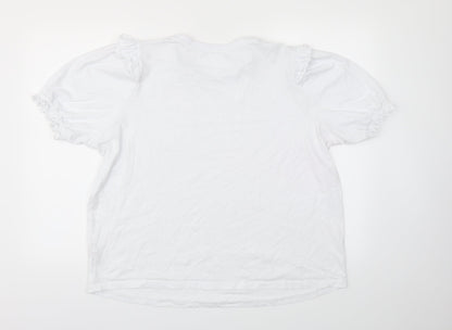 Womens UK Size 18 VERY White Basic T-Shirt