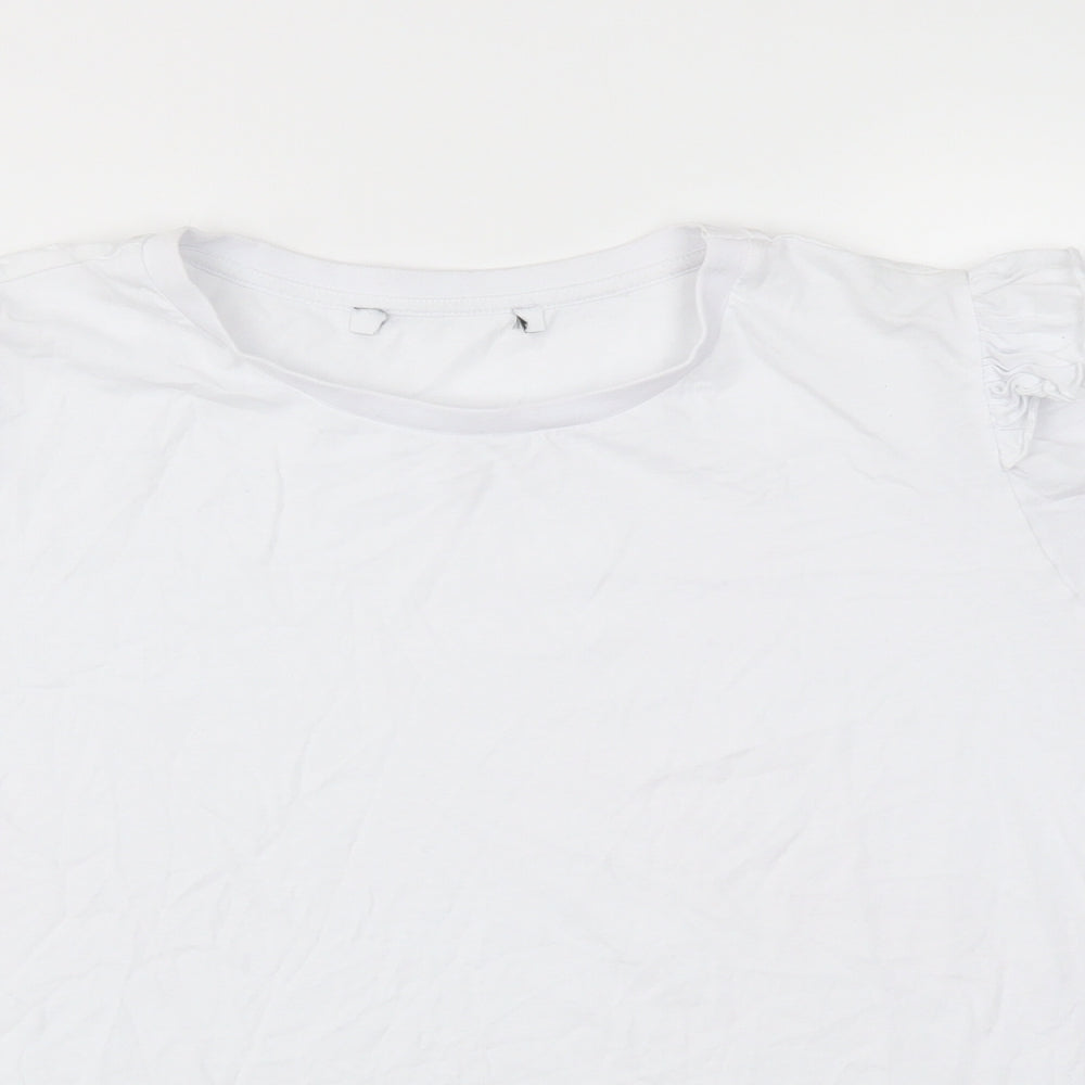 Womens UK Size 18 VERY White Basic T-Shirt