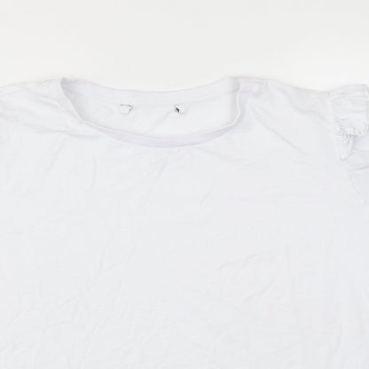 Womens UK Size 18 VERY White Basic T-Shirt