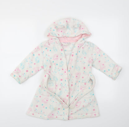 George Girls White Animal Print  Top Gown Size 2-3 Years