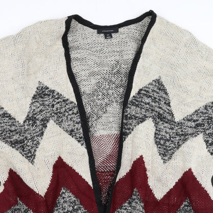 Primark Womens Beige Geometric  Cardigan Jumper Size S  - fringe detail