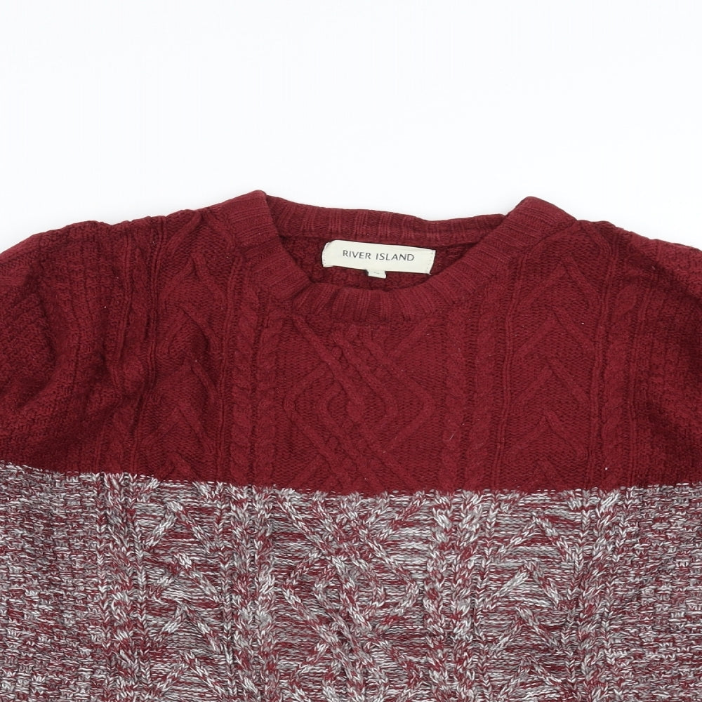River Island Mens Red   Pullover Jumper Size M