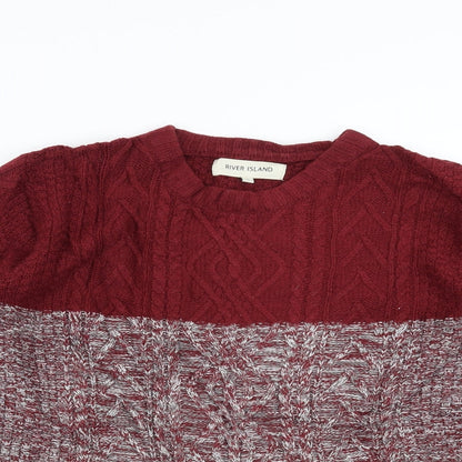 River Island Mens Red   Pullover Jumper Size M