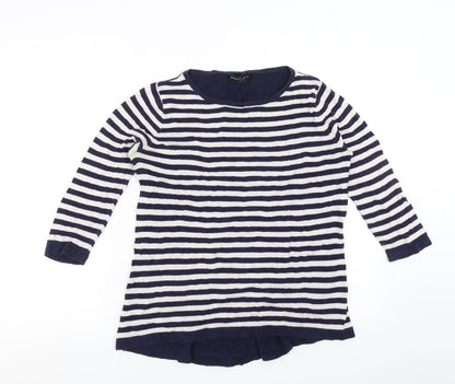 Mango Womens Blue Striped  Pullover Jumper Size S