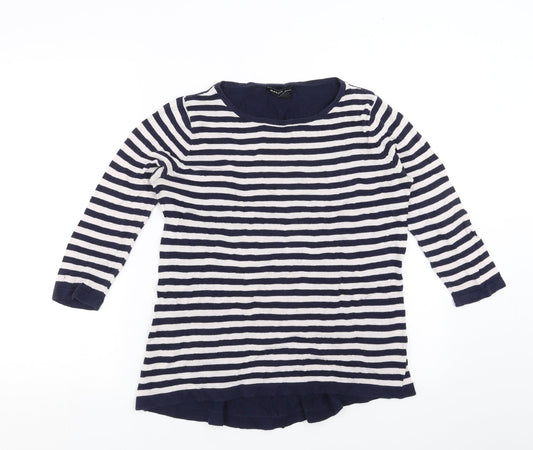 Mango Womens Blue Striped  Pullover Jumper Size S