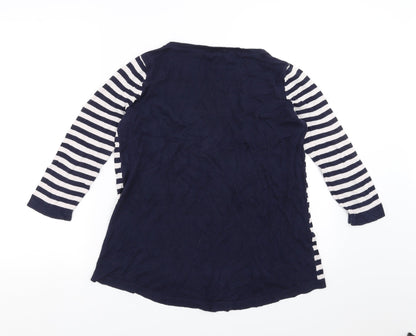 Mango Womens Blue Striped  Pullover Jumper Size S