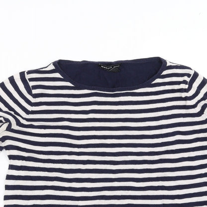 Mango Womens Blue Striped  Pullover Jumper Size S