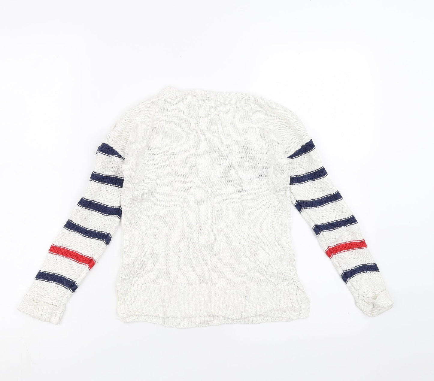 Sainsburys Girls White   Pullover Jumper Size 7 Years  - love