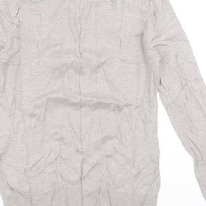 Topshop Womens Beige   Pullover Jumper Size 10  - floral lace detail