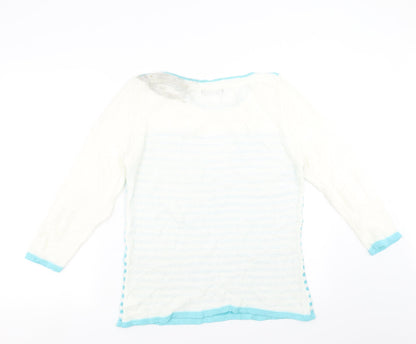Bonmarché Womens Blue Striped Pullover Jumper Size S