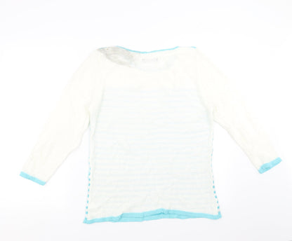 Bonmarché Womens Blue Striped Pullover Jumper Size S