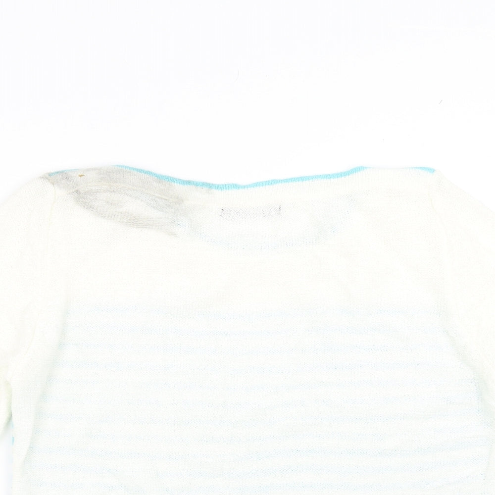 Bonmarché Womens Blue Striped Pullover Jumper Size S