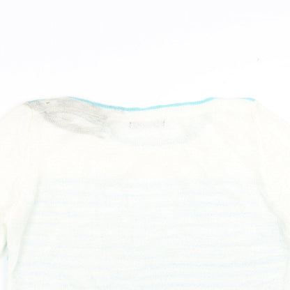 Bonmarché Womens Blue Striped Pullover Jumper Size S