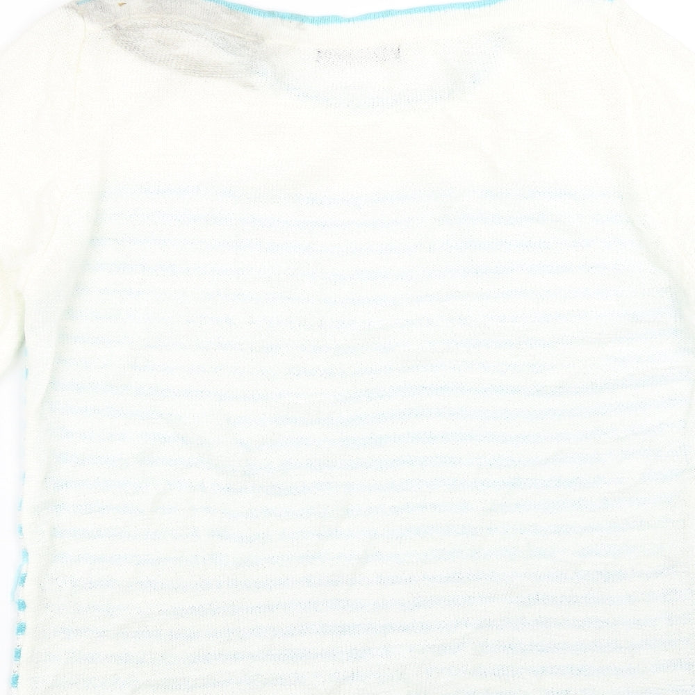 Bonmarché Womens Blue Striped Pullover Jumper Size S