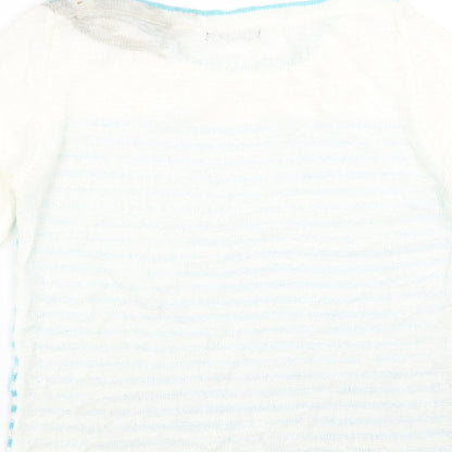 Bonmarché Womens Blue Striped Pullover Jumper Size S