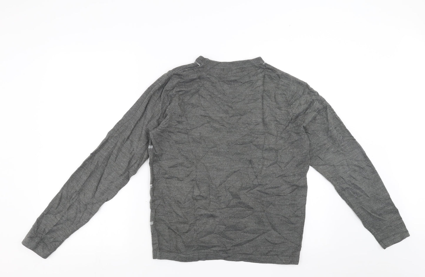 UrbanSpirit Mens Grey Check  Pullover Jumper Size XS