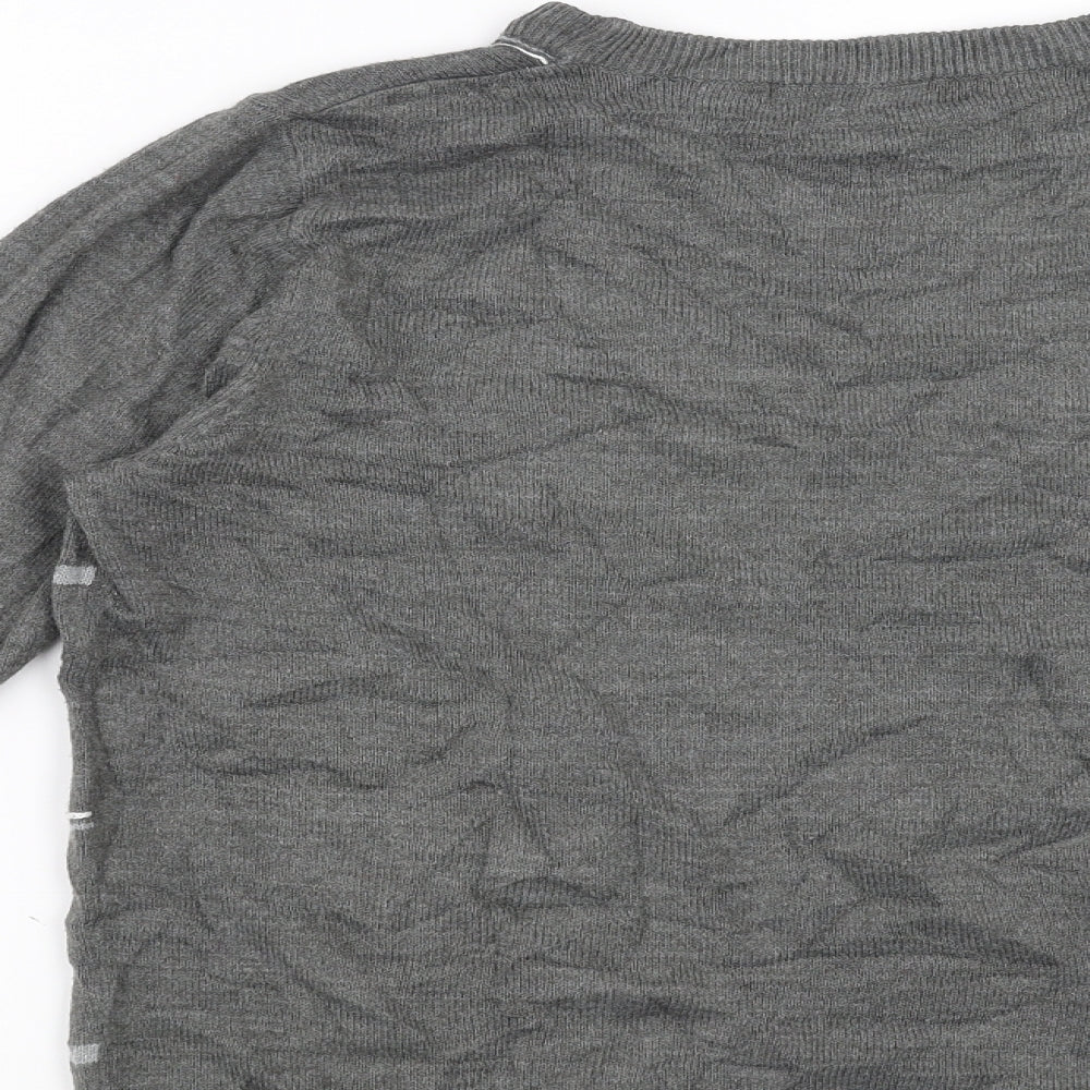 UrbanSpirit Mens Grey Check  Pullover Jumper Size XS