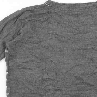 UrbanSpirit Mens Grey Check  Pullover Jumper Size XS