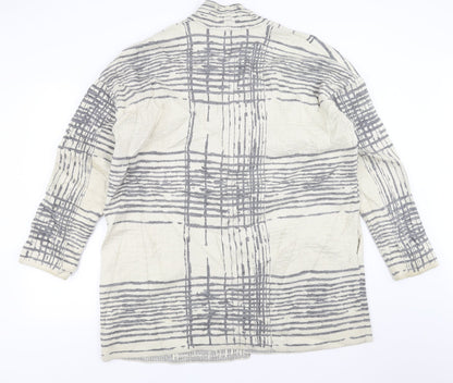 Marks and Spencer Womens Beige Geometric  Cardigan Jumper Size 18