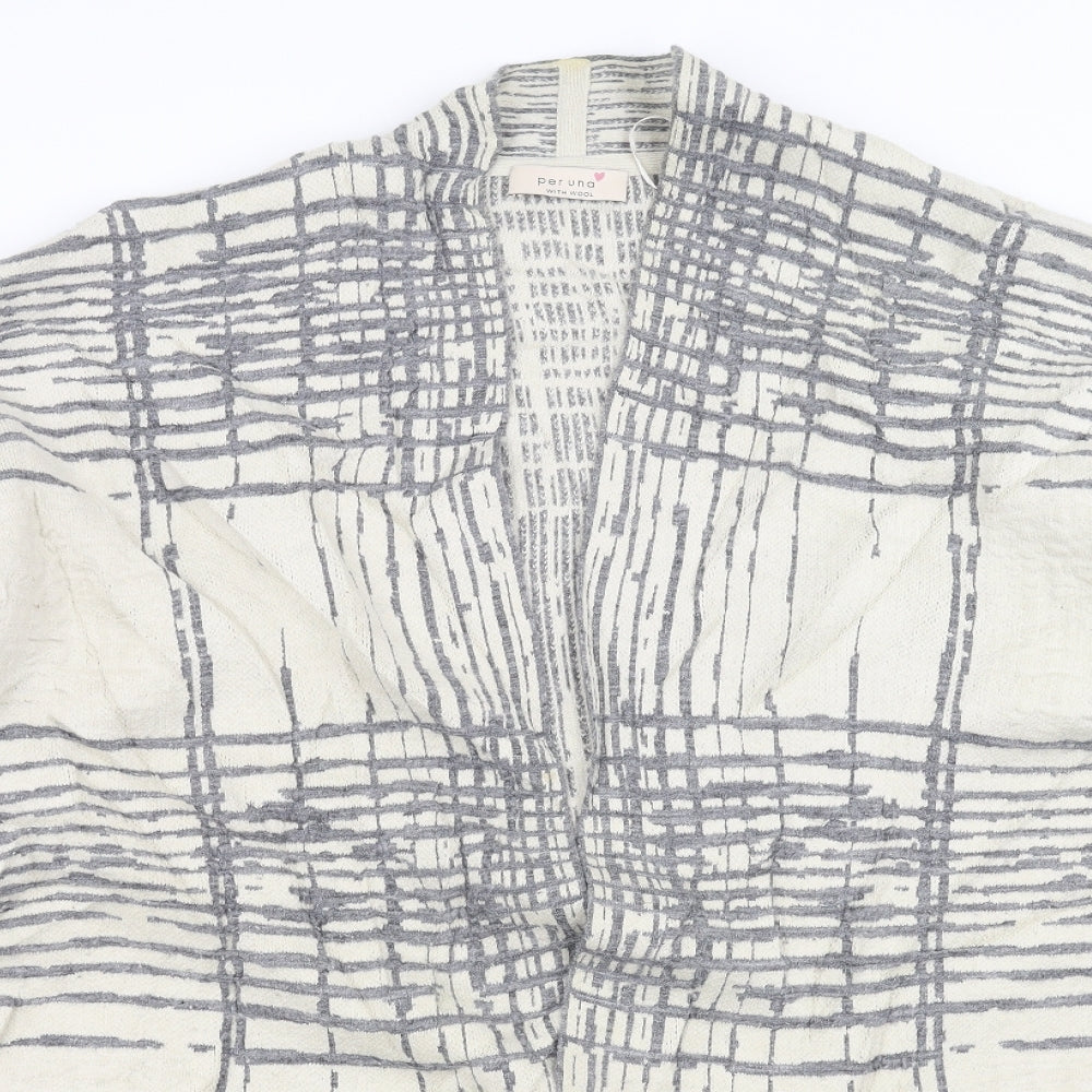 Marks and Spencer Womens Beige Geometric  Cardigan Jumper Size 18