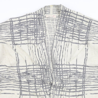Marks and Spencer Womens Beige Geometric  Cardigan Jumper Size 18