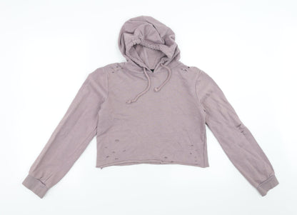 Primark Womens Purple   Pullover Hoodie Size 6  - cropped distressed